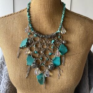 Turquoise bibb necklace